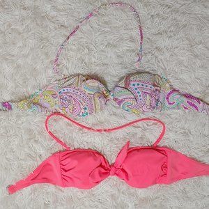Victoria's Secret 2 Bikini Tops Removable Straps S